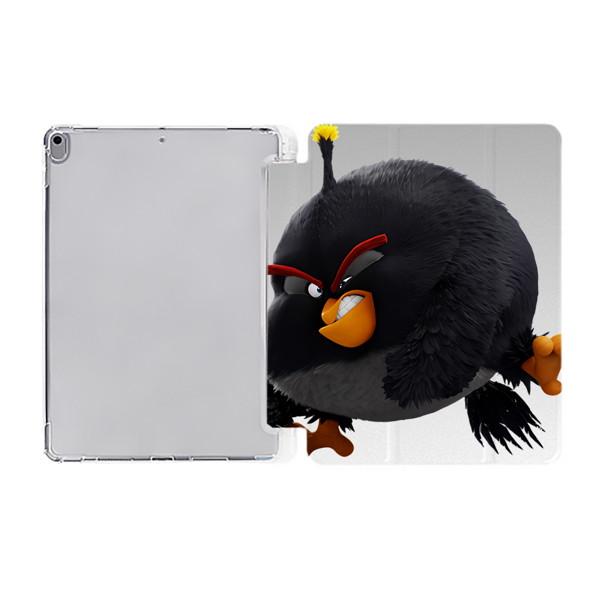 （画像用） Angry Birds アングリーバード IPad ケース ペン収納付き 三つ折りスタンド PUレザー×シリコン 対応機種9.5/10.5/10.9インチ